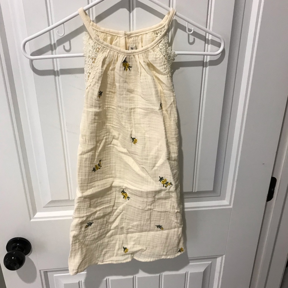 Cupshe Cream Floral Embroidered Halter Tank Top